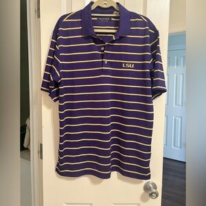 Oxford Men's LSU Purple and Yellow Polo Shirt